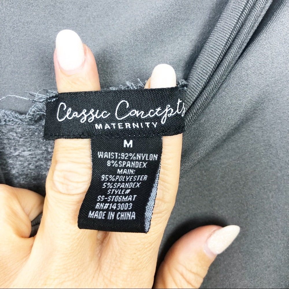 Classic Concepts Maternity Gray Leggings - Picture 3 of 4